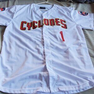 Cyclones White Baseball Jersey